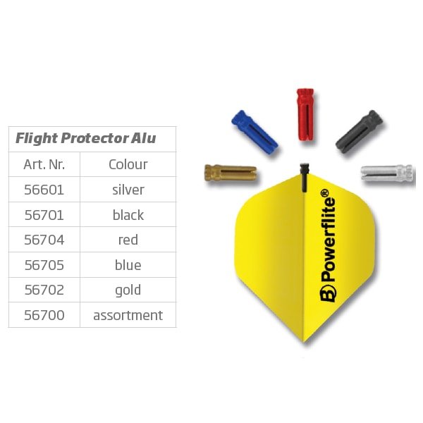 BULL'S ALUMINIUM DART FLIGHT PROTECTORS - SILVER/BLACK