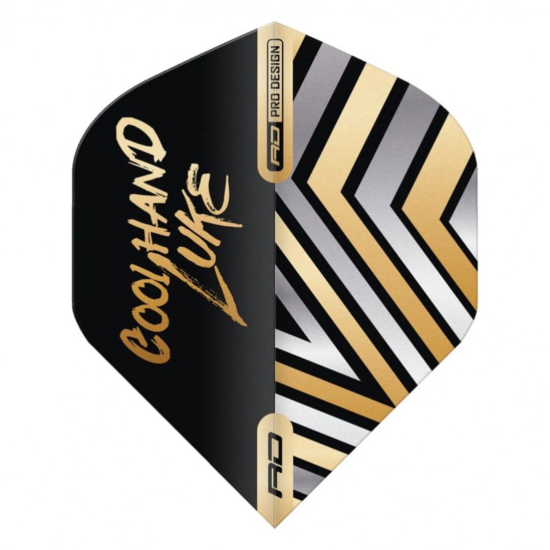 RED DRAGON LUKE HUMPHRIES GOLD NO.1 DART FLIGHT - BLACK/BLUE