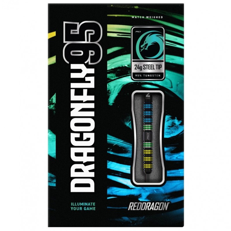 RED DRAGON DRAGONFLY 95 BLACK PARALLEL DARTS - 24gm