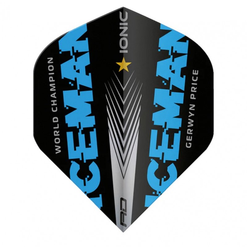 RED DRAGON GERWYN PRICE BLUE ICEMAN DART FLIGHT - BLACK/BLUE